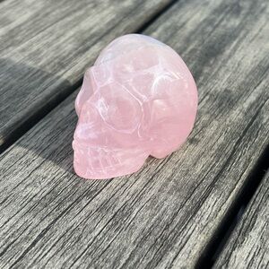 Rose Quartz Crystal Skull